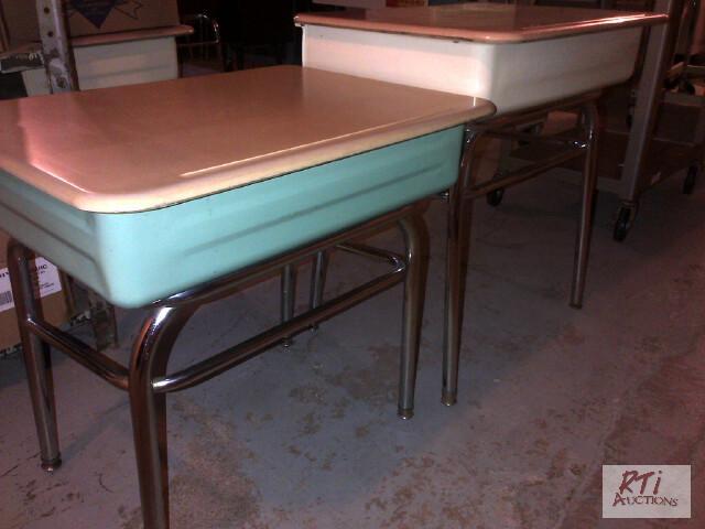 lot 67 image: (40) Assorted student desks, 23x27 non adjust...