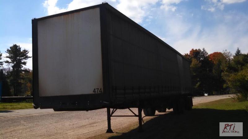 lot 14 image: 1995 Fruehauf curtain-side trailer, 48 ft, 10...