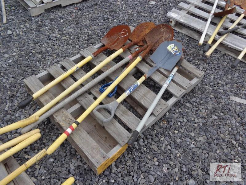 lot 87 image: 5 shovels and rakes...