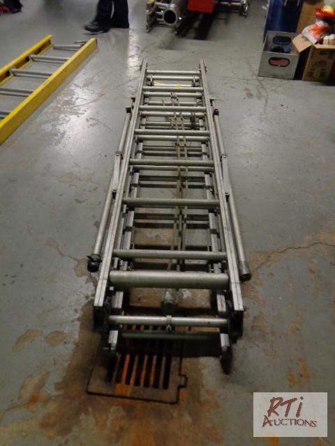 lot 8A image: (2) 3 sect. A folding Alum. 21 ft. Ladders. I...