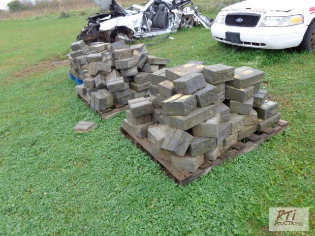 lot 100 image: (3) Pallets paver stone. Sold AS-IS, Buyer is...