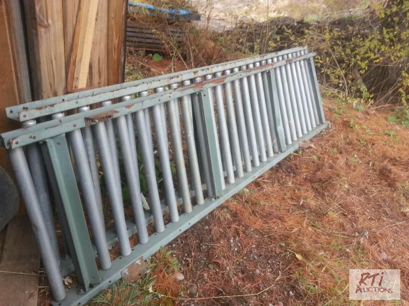 lot 105 image: (3) 10ftX30in. Steel roller conveyors. Buyer ...