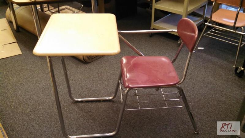 lot 57 image: School desks with 18 x 24 rectangular top app...