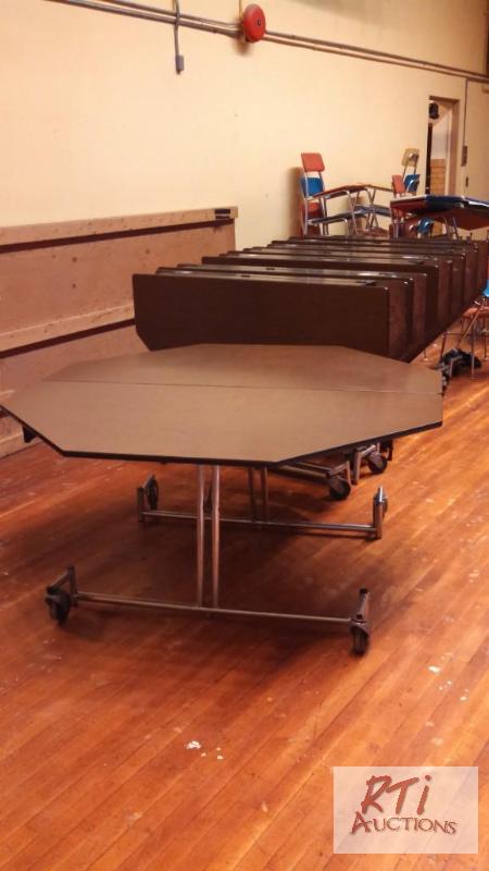 lot 61 image: 8 octagon cafeteria tables 60 diameter. Units...