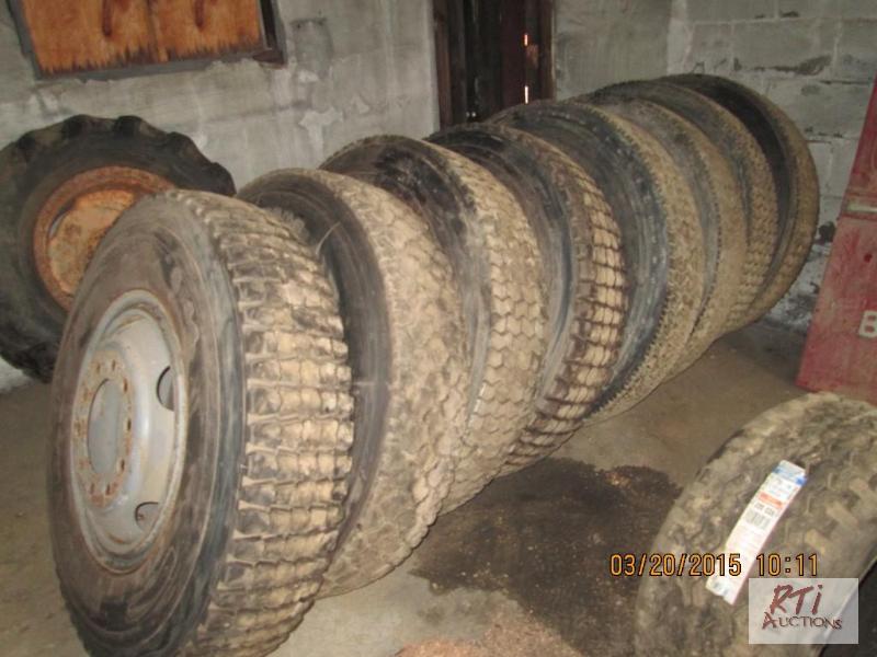 lot 118 image: (8) 11.00-22 Truck Tires on Bud Rims. Town of...