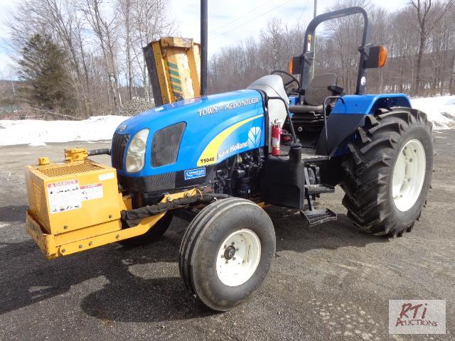 lot 23 image: 2008 NEW HOLLAND T5040 2WD TractorFlail mowe...