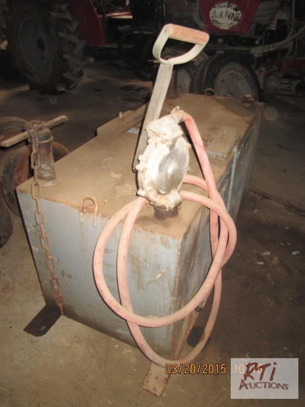 lot 59 image: Dual 50 gal. Transfer petroleum tanks, 1 with...