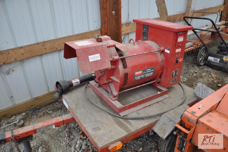 lot 69 image: 1999 DAYTON 60 KW PTO Generator on trailer wi...