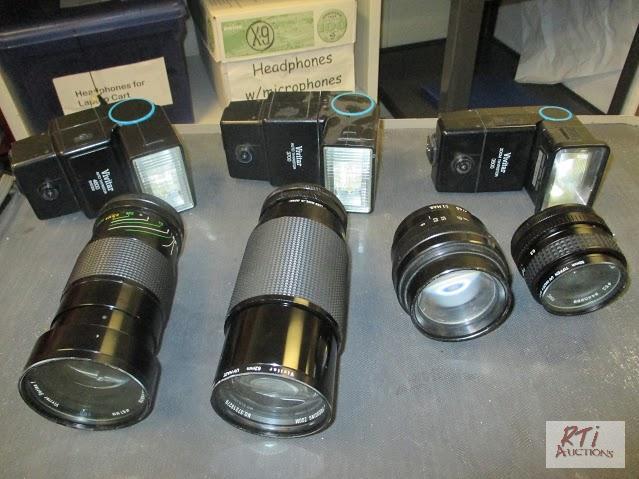lot 95 image: (3) Vivitar camera flashes 4600, 3500, 3700....