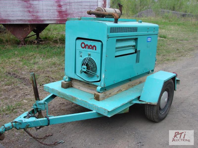 lot 30 image: Onan Gen set 10KW gas powered, trailer mounte...