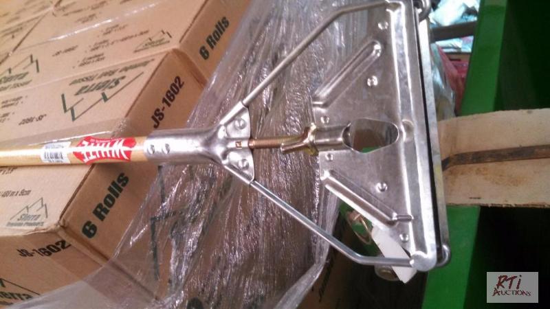 lot 45 image: (12) NEW White screw tighten mop handles, all...