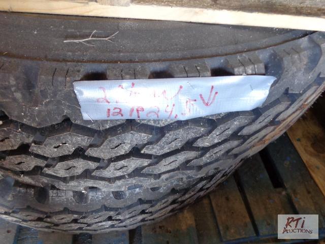 lot 53 image: (2) 12R24.5 (Unused) Truck Tires. As-is, Deci...