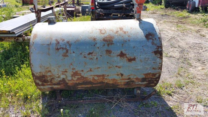 lot 37 image: Fuel tank, with hand pump, aprox 300 gallons,...
