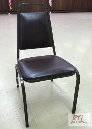 lot 66 image: Brown Padded Steel Chairs