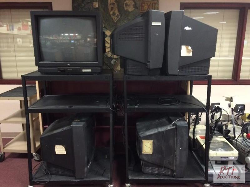 lot 41 image: (5) JVC 27 TVs, good condition. All equipment...