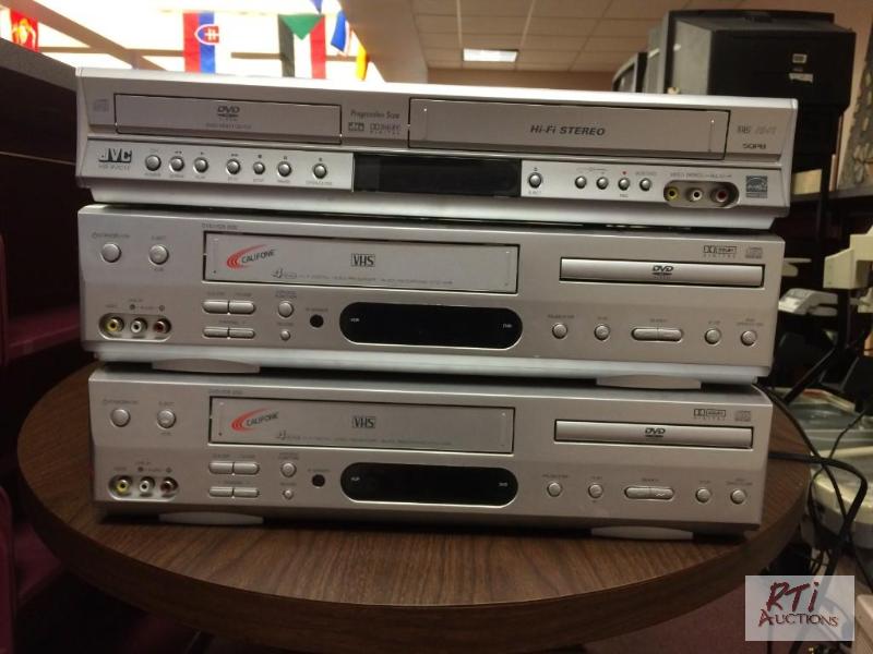 lot 43 image: (1) JVC, (2) Califone DVDVCRs, condition unk...