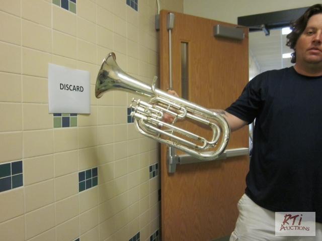 lot 45 image: (2) Yamaha Baritones, cracked pipes. All equi...
