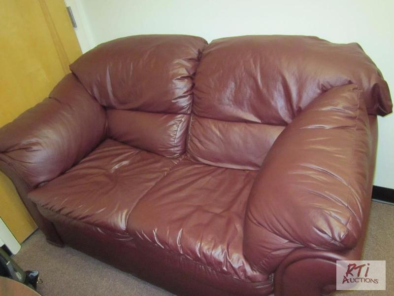 lot 48 image: Loveseat and computer table, for additional i...