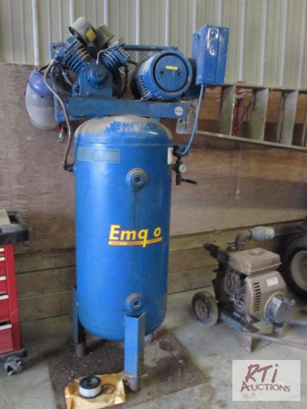 lot 25 image: Emglo Y5B-60V compressor. For questions or to...