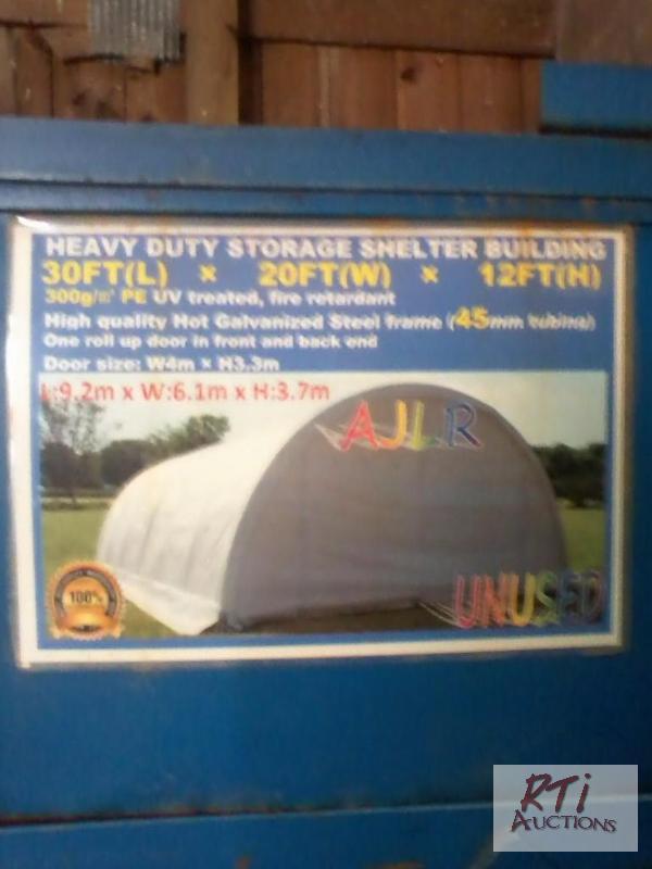 lot 42 image: Heavy duty storage shelter building, 30LX20...