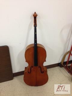 lot 92 image: Full size cello, no manufacturer listed. Made...