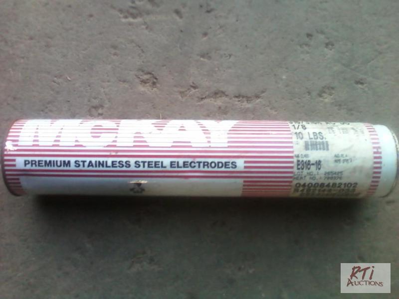 lot 147 image: Two cans of stainless steel welding rods, 18...