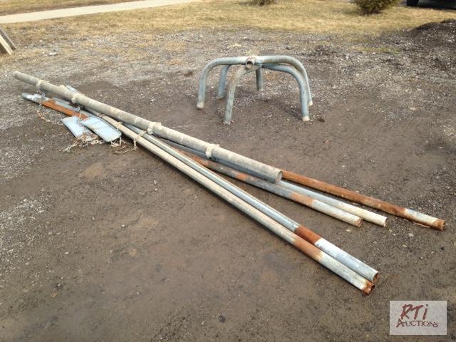 lot 169 image: Galvanized Steel swing set with two belt swin...