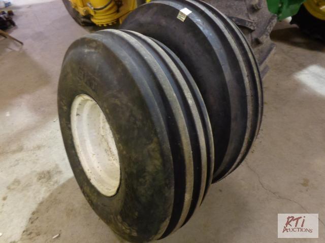 lot 172 image: (2) 11.00-16SL Front Tractor Tires and Rims (...