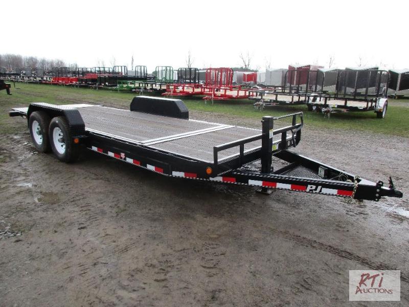 lot 38 image: 2014 PJ 20 6-inch channel carhauler tilt tra...