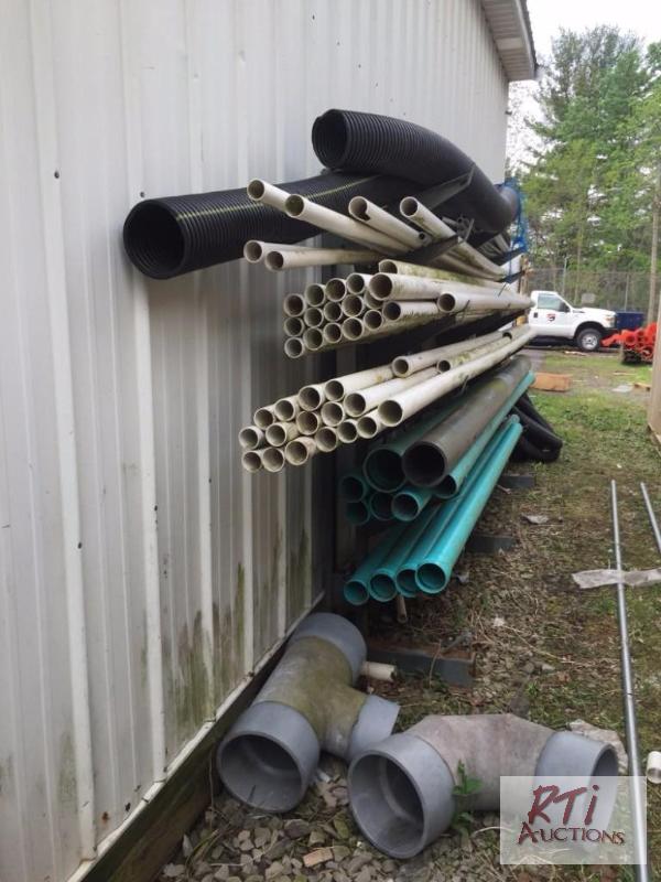 lot 53 image: Misc. PVC and drain pipe. All equipment sells...