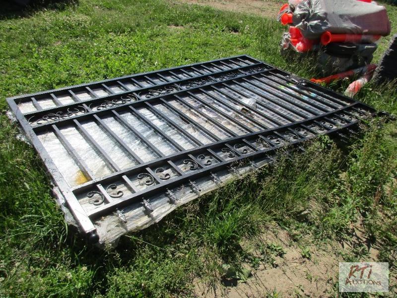 lot 54 image: Pair of new 10 swinging wrought iron gates. ...