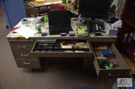 lot 77 image: Library desks to include (1) 32Hx26wx110L (...