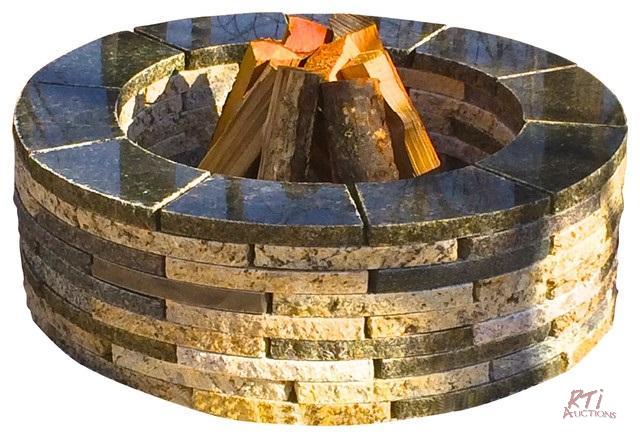 lot 71 image: (1) Granite Firepit. 36&quotx12&quot round ...