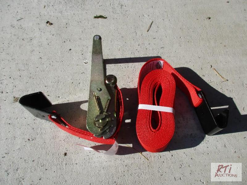 lot 78 image: Lot of (12) red ratchet straps, new. Located ...