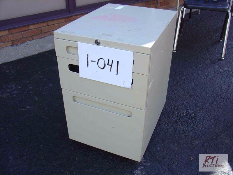 lot 82 image: Plan file cabinet (1-040), (2) storage cabine...