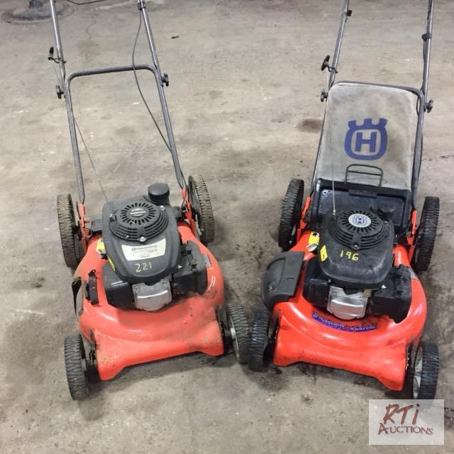 lot 41 image: (2) Husqvarna push mowers, working condition....
