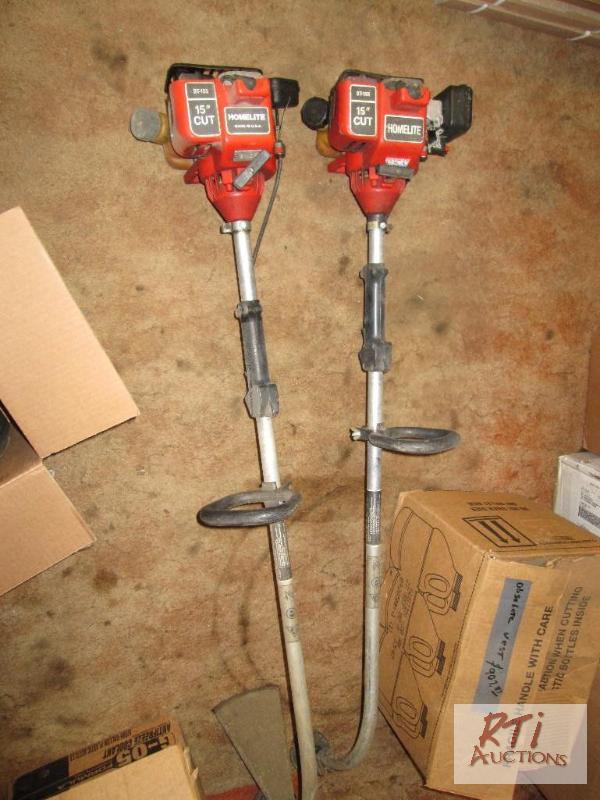 lot 57 image: (2) Homelite 15 string trimmers, condition un...