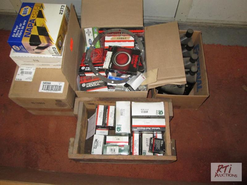 lot 60 image: Boxes of misc. parts, filters, springs. All e...