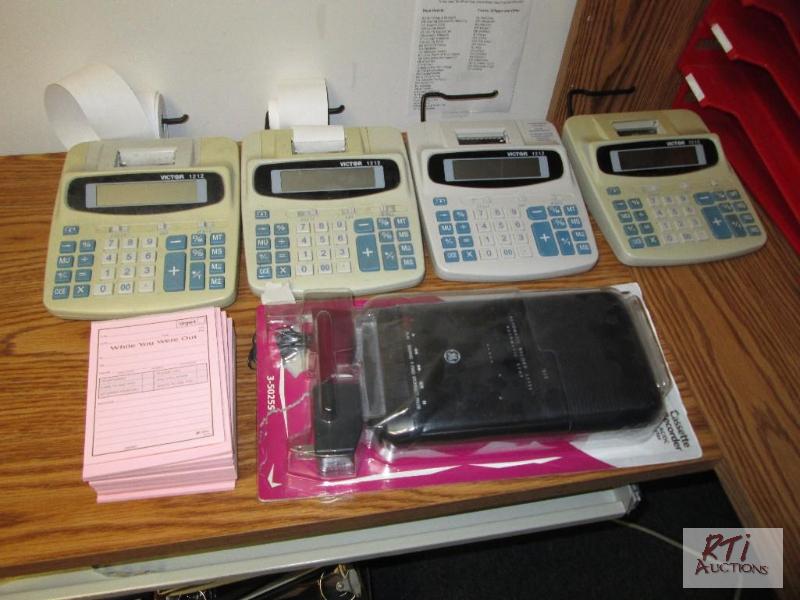 lot 71 image: (4) Victor 1212 calculators, Cassette recorde...