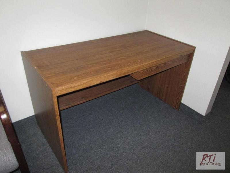 lot 74 image: Small brown desk. All equipment sells AS IS b...