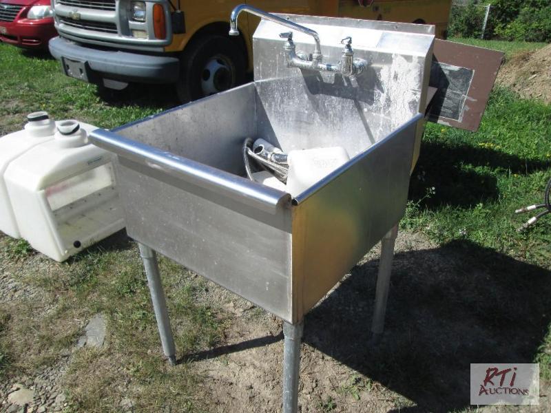 lot 42 image: Stainless steel sink with faucet. All equipme...