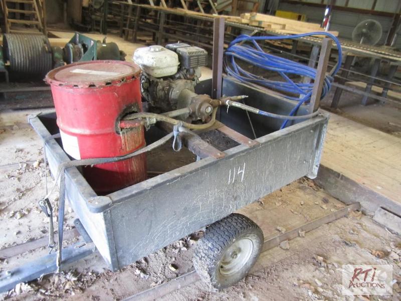 lot 114 image: Small cart wgas-powered sprayer...
