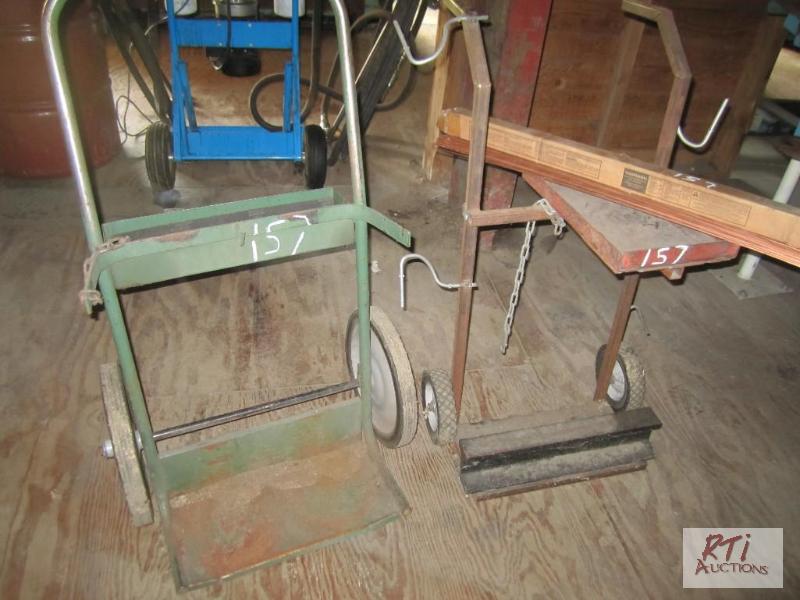 lot 157 image: (2) Tank carts with brazing rod...