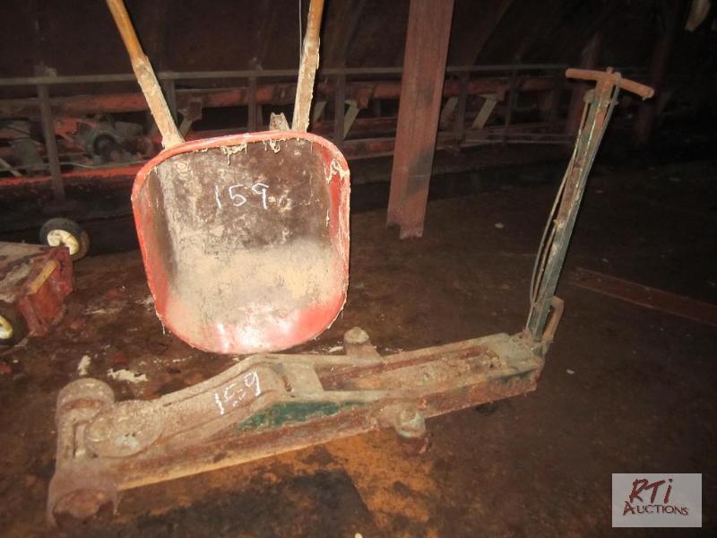 lot 159 image: Wheel barrow and floor jack...