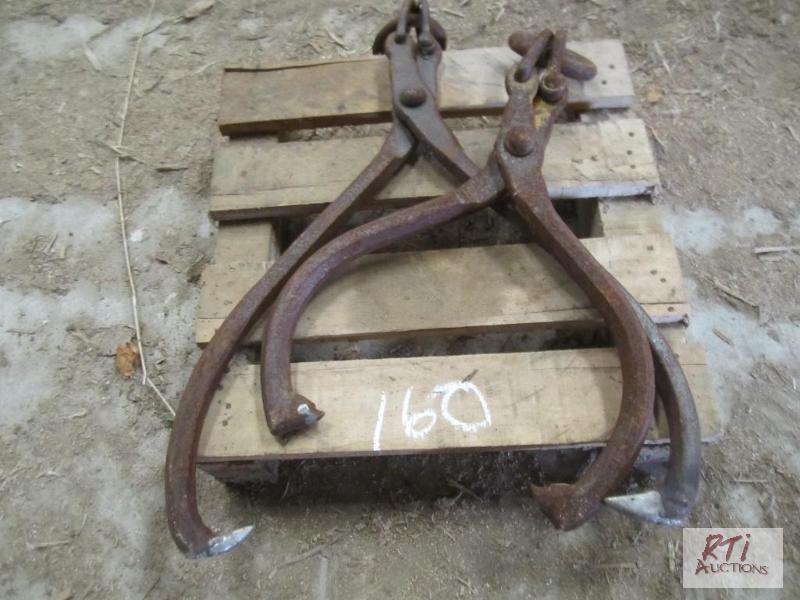 lot 160 image: (2) Log tongs...