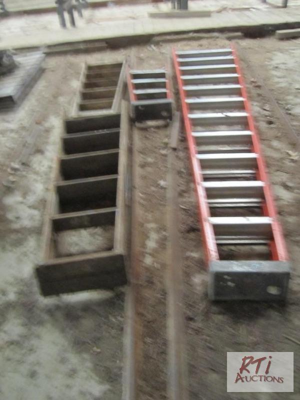 lot 161 image: (2) 6 Ft Wooden step ladders, and (1) 4 Ft &a...