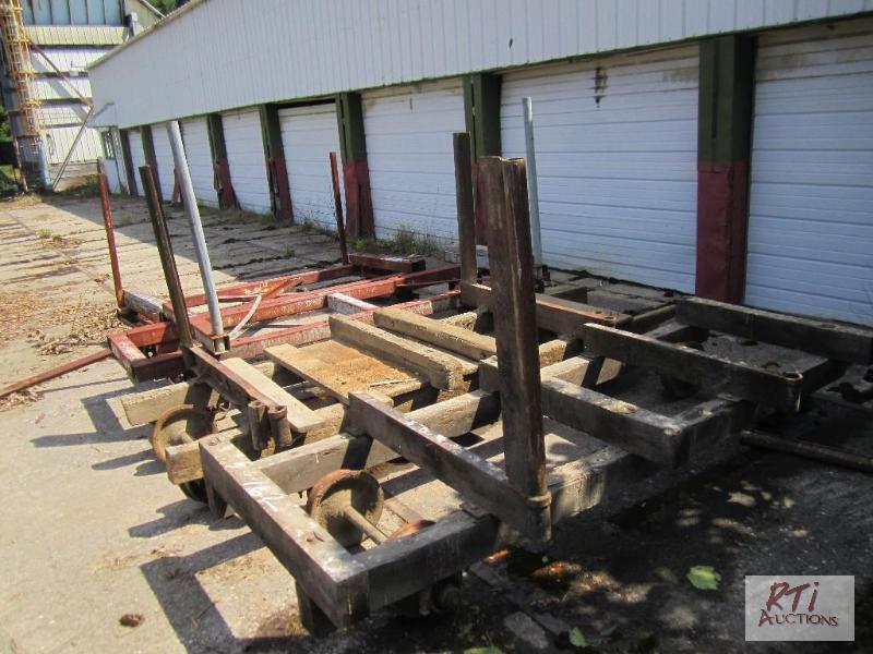 lot 162 image: (4) Lumber carts on steel wheels...