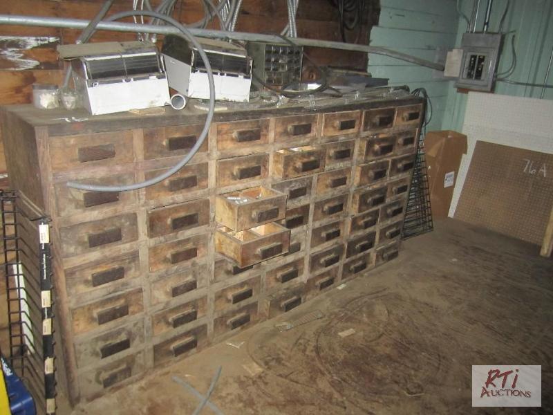 lot 76 image: 49-drawer bolt bin wcontents...