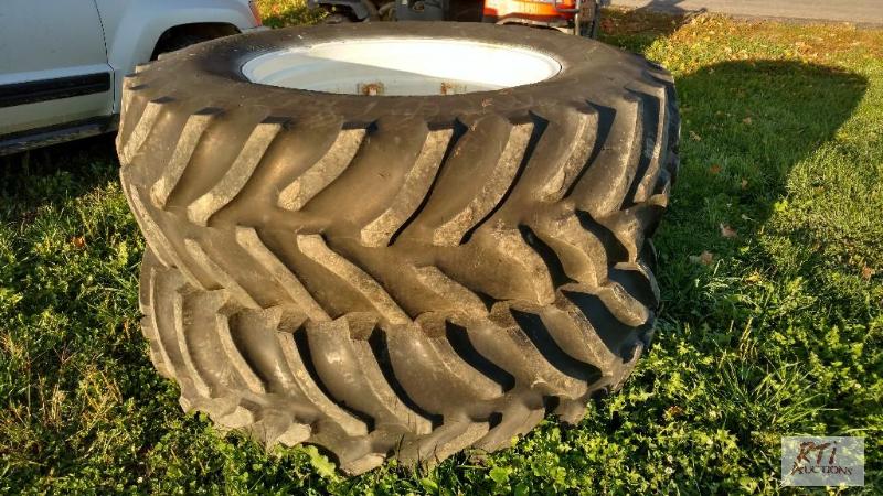 lot 66 image: Set of (2) Tires 18.4R34 mounted on rims. Wi...