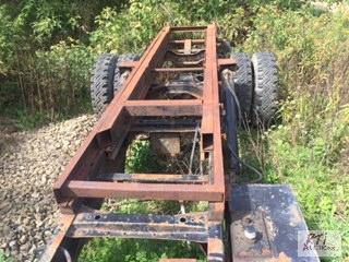 lot 77 image: Truck frame and hoist. 146 Long. 34 Outside...